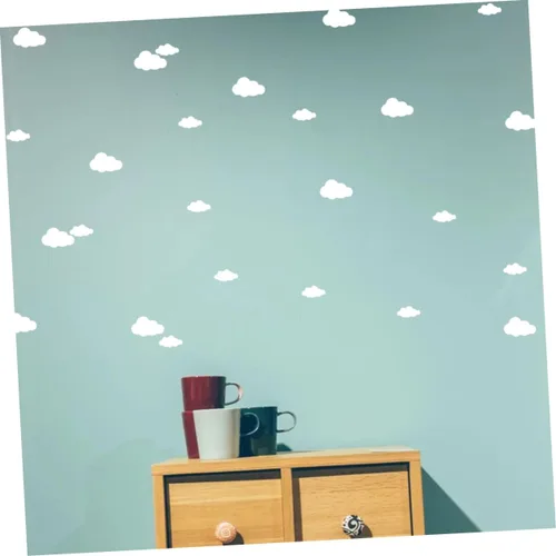 Vista 6 de TOYANDONA 96 unids nube etiqueta pared etiqueta niños decoración habitación vinilo calcomanías mural PVC para guardería