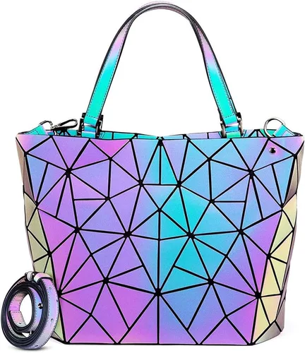 Vista 3 de Handbags Womens Geometric Luminous Purse bags Ladies Top Handle Satchel Bags 1108-5#Luminous