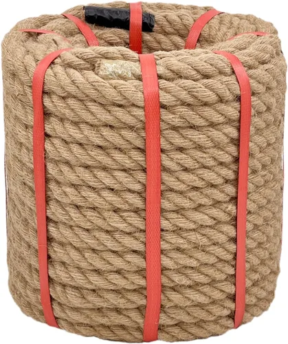Vista 12 de Cuerda de Cáñamo Natural (1 pulgada x 50 pies) Cuerda de Manila Trenzada Cuerda de Yute Gruesa para Manualidades, Cuerda de Columpio de Porche