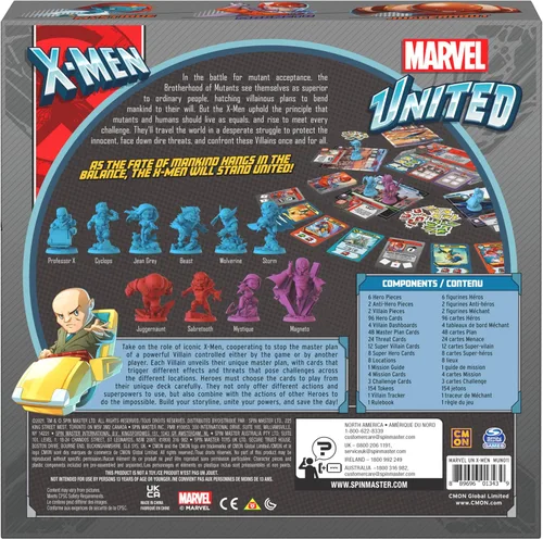 Vista 9 de Spin Master Games, Marvel United: X-Men, juego de mesa de estrategia, incluye figuras coleccionables, para fanáticos de Marvel Rivals y juguetes