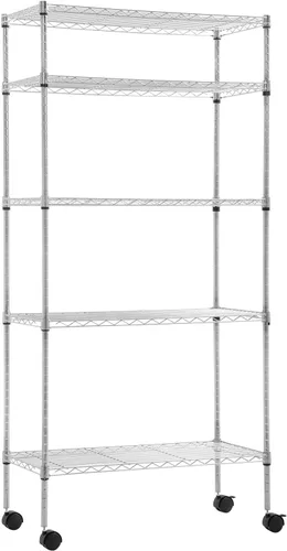 Vista 12 de BestOffice Estante de alambre de 4 niveles 12" x 18" x 44" Negro