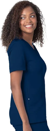 Vista 2 de Landau Women's Ultimate Soft Stretch Medical Sweetheart Neck Scrub Top