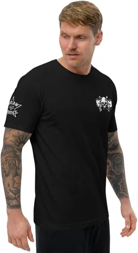 Vista 3 de Outlaw Justice with Skull and Pistols - Camiseta para hombre