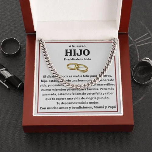 Vista 5 de Collar Madre E Hijo - Padre E Hijo, Cadena Cubana De Plata 925 Para Hombre, Regalo De Graduación Para Hijo, Regalos Para Navidad, I Love That Youre
