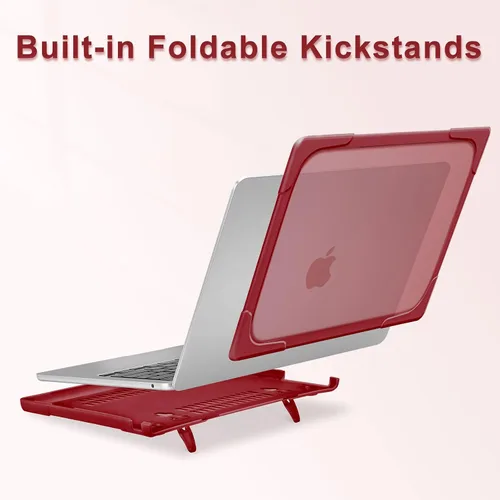 Vista 4 de MOSISO Funda compatible con MacBook Air de 13 pulgadas 2025 2024 2023 2022 M4 A3240 M3 A3113 M2 A2681, funda rígida resistente con soporte plegable