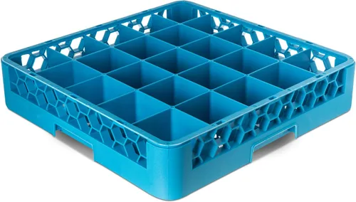 Vista 14 de Carlisle FoodService Products OptiClean Estante de Plástico con 25 Compartimentos para Vasos Divididos, Azul, 8.72