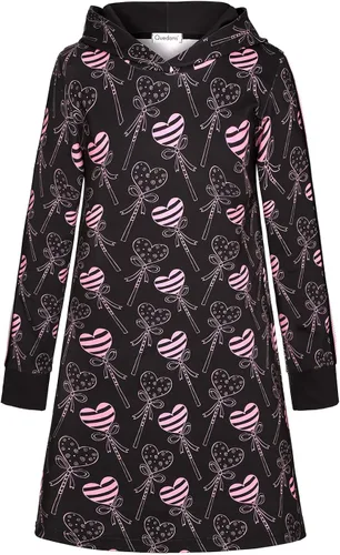 Vista 2 de Quedoris Vestido casual de manga larga con estampado de unicornio para niñas de 4 a 10 años
