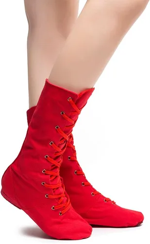 Vista 4 de MSMAX Botas de baile para adultos, zapatillas de ballet de jazz