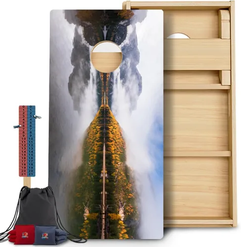 Vista 8 de CornholeGamesUSA Pro - Juego de tablas de Cornhole Fabricado en Estados Unidos Abedul báltico 3/4 Sin rebote Patas triples gruesas Dos 132