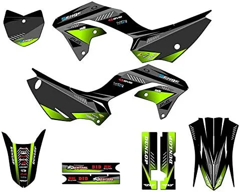 Vista 12 de Kit de base gráfica KLX 230 R Surge Black Senge 2020-2023 compatible con Kawasaki