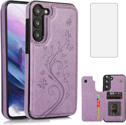 Vista 9 de Asuwish Funda para Samsung Galaxy S23 Plus/S23+ 5G de 6.6 pulgadas con protector de pantalla de vidrio templado, funda de cuero con soporte