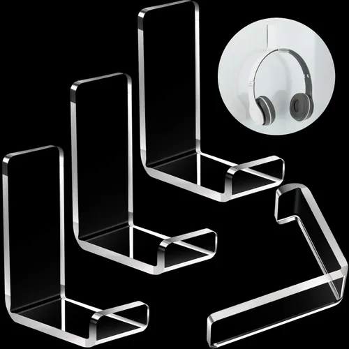Vista 8 de Weewooday 4 Piezas Colgador para Auriculares Soporte de Escritorio Adhesivo Gancho para Auriculares Montaje en Pared Soporte para Auriculares