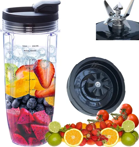 Vista 10 de [Nuevo Modelo] Cuchilla de Repuesto para Licuadora y Accesorios de Vaso de 24 Onzas, Solo Compatible con Nutri Ninja SS150, SS151, SS300, SS350