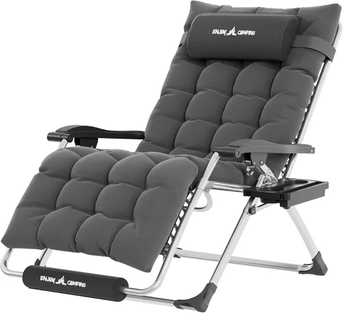 Vista 26 de UDPATIO Silla reclinable de gran tamaño para patio con cojín extraíble Negro Z-xl