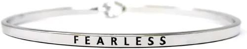 Vista 35 de By you - Brazalete con gancho, pulsera delgada grabada con un mensaje positivo e inspirador