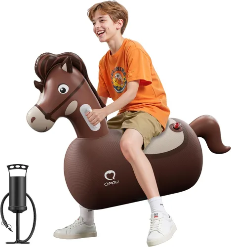 Vista 15 de QPAU - Juguete inflable de tolva hinchable, 1 paquete con bomba de mano Toro