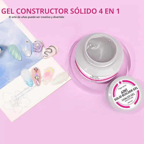 Vista 7 de Gel constructor sólido para uñas, 8.47 oz, 4 onzas, kit de uñas de gel constructor, no pegajoso para extensión de uñas, solución de engrosamiento