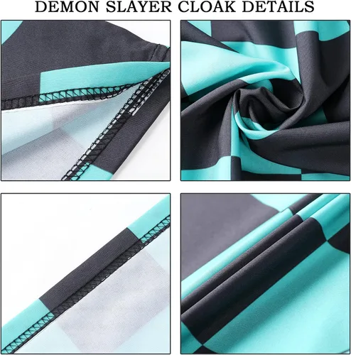 Vista 3 de Kamado Tanjiro Nezuko Cosplay Cloak Shinobu Zenitsu Costume Kimono Anime Cosplay Outfit Women with Earrings