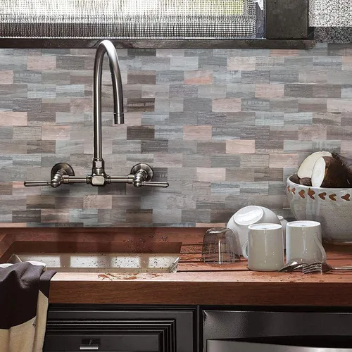 Vista 4 de Azulejos autoadhesivos para salpicaduras de 10 hojas para decoración del hogar, adhesivo de aluminio 3D para pared, cocina, baño, chimenea, mesa