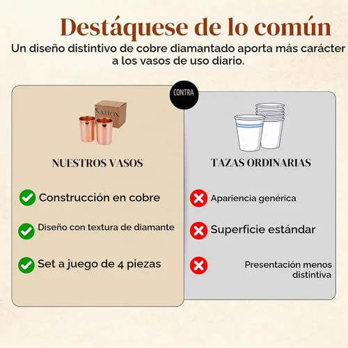 Vista 7 de Vasos de cobre puro para beber – Ayurvedic Health Pure Copper Cups – Juego de 2 piezas – 10.5 fl oz (11 fl oz)