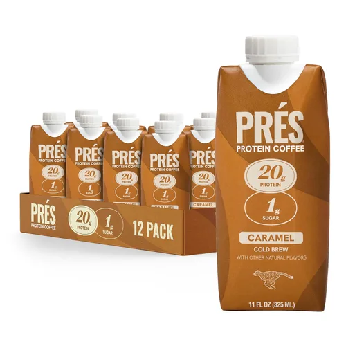 Vista 9 de PRES - Café proteico, variedad, alto en proteínas, cerveza fría real, 0.71 onzas de proteína, 0.4 oz de azúcar, 100 calorías, aperitivos