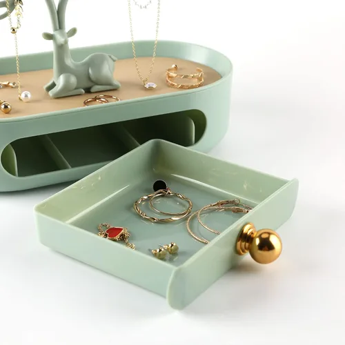 Vista 3 de MORE&LESS Antlers - Soporte de exhibición de joyería con mango de aleación de aluminio, organizador colgante de torre de árbol para anillos, aretes