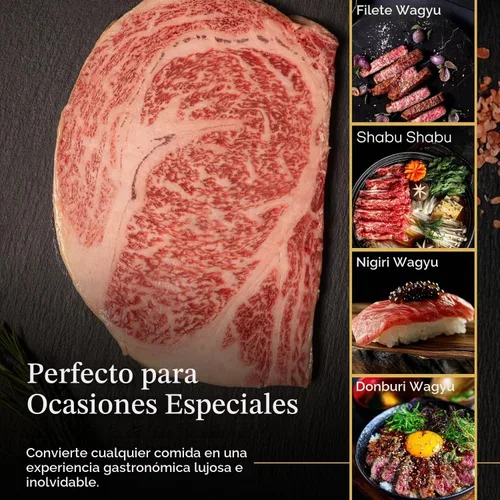Vista 4 de Bester Caviar Japonés A5 Wagyu Ribeye Steak, Umami & Savory 5Pcs X 1 Libra