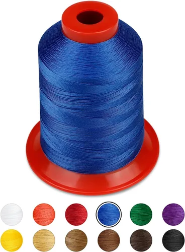 Vista 14 de 1000 metros de hilo para tapicería FIVEIZERO extra fuerte, hilo de nailon negro para denim, cuero, manualidades, máquina, bricolaje y hogar