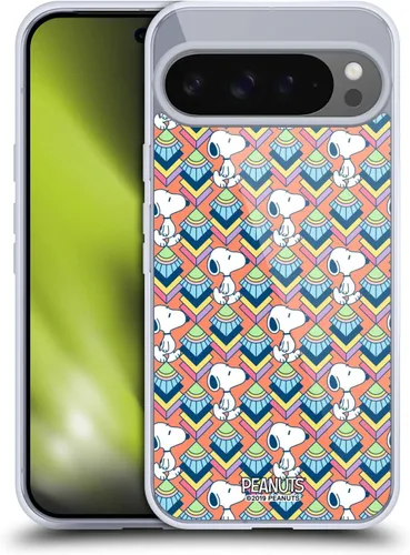 Vista 176 de Head Case Designs Snoopy Deco Dreams - Funda de gel con licencia oficial de Peanuts Blue Pattern [protección de grado militar] compatible con Google