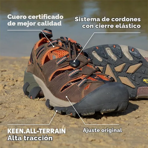 Vista 2 de KEEN Sandalias de senderismo Arroyo 2 con punta cerrada para hombre negro oliva/marrón Bombay