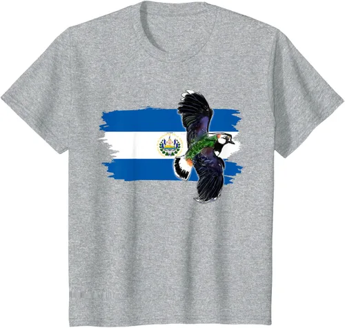 Vista 48 de Camiseta con la bandera de El Salvador, mapa de El Salvador, camiseta de Salvador para mujer, Negro