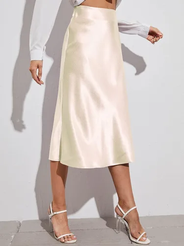 Vista 4 de Verdusa - Falda midi elegante acampanada y de cintura alta para mujer