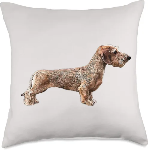 Vista 4 de ElegantCat Wire Dachshund Mini Almohada de belleza en miniatura roja, 16 x 16 pulgadas, multicolor