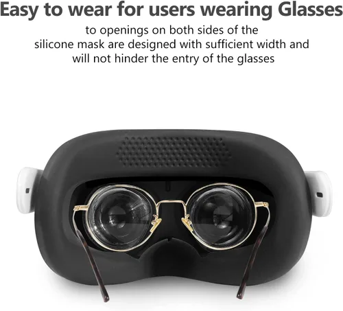 Vista 4 de VR Face Cover - Sweat-Proof Silicone Face Cover Pad for Oculus Quest 2 VR Headset - Washable & Anti-Leakage Lightproof VR Accessories for Oculus
