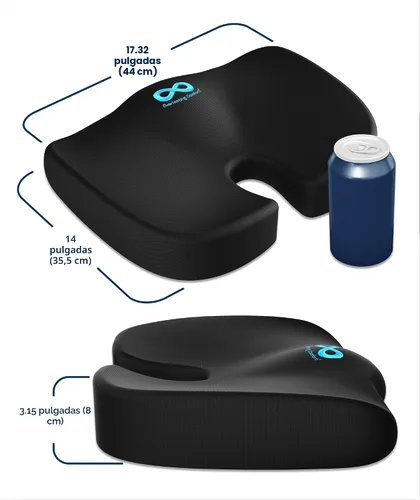 Vista 9 de Everlasting Comfort - Cojín de asiento para silla de oficina, cojín de coxis, almohada de ciática para sentarse (negro)