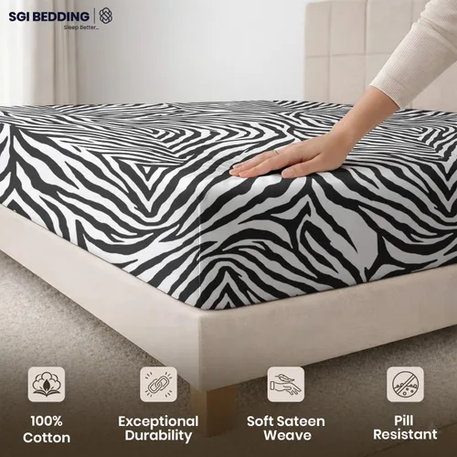 Vista 39 de SGI bedding 100% Egyptian Cotton 600 TC Twin Size Fitted Sheet Only Soft, Smooth Sateen Weave 15" inch Deep Pocket Fitted Bed Sheet - White