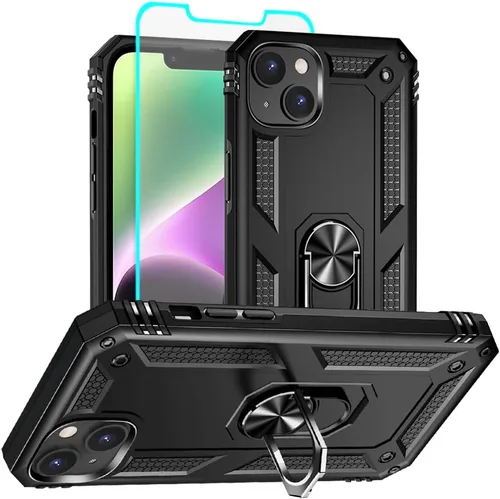 Vista 27 de Funda para iPhone 12/12 Pro, grado militar, anillo a prueba de golpes, verde militar