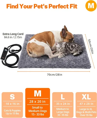 Vista 5 de Toozey Almohadilla térmica para mascotas, alfombra térmica para mascotas Gris