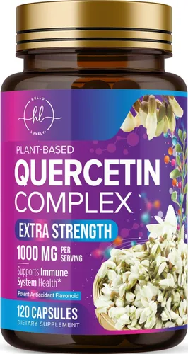 Vista 10 de Dihidrato de quercetina 1000 mg por porción - Bioflavonoides de primera calidad a base de plantas - Antioxidante extra fuerte Apoyo para la salud