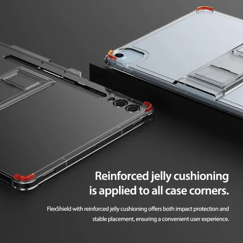 Vista 8 de araree Flexield SP - Funda para Galaxy Tab S9 FE Plus de 12.4 pulgadas con soporte ajustable de 4 niveles, soporte para bolígrafo S, funda delgada