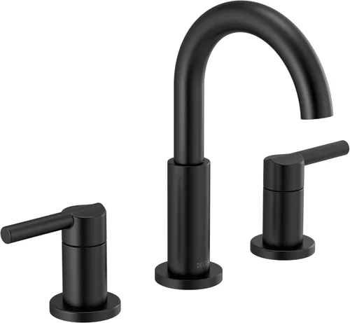 Vista 2 de Delta Faucet Nicoli - Grifo de baño generalizado de 3 agujeros y grifo de ducha Nicoli serie 14 de un solo mango, kit de molduras de ducha