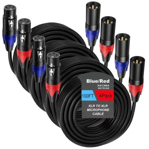 Vista 11 de Paquete de 2 cables XLR macho a hembra de 10 pies, cable de micrófono profesional equilibrado, cobre puro y blindaje dual, compatible
