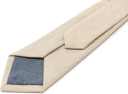 Vista 55 de Corbata delgada de algodón cambray para hombre, estilo desgastado texturizado - 2 1/2 pulgadas de ancho