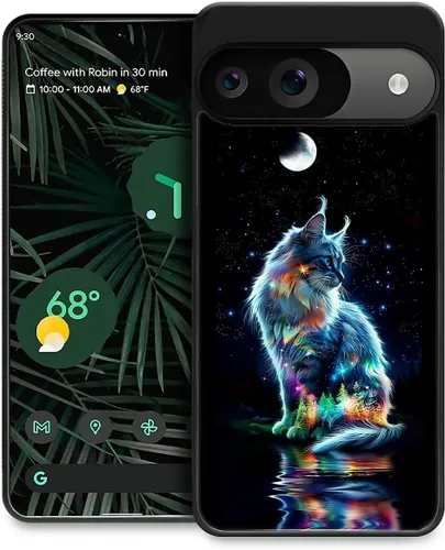 Vista 220 de Compatible con Google Pixel 4A 5G Mobile Case Creative Acrylic Panel trasero Silicona Protección Grip especialmente diseñado para Google Pixel 4A 5G