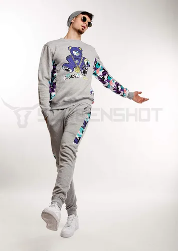 Vista 30 de SCREENSHOT APPLIQUE F11966 Premium Fleece Streetwear Chenille EMB Crew Neck Sweatshirt - Classic Fit
