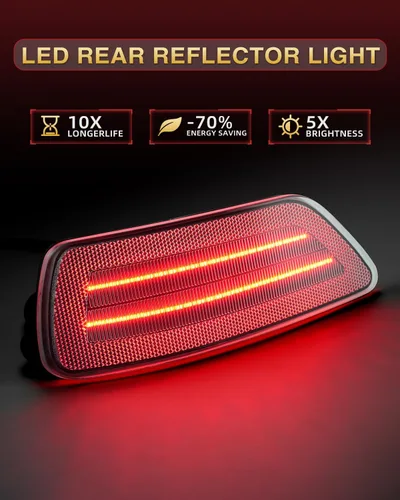 Vista 2 de Luces Reflectantes LED para Parachoques Trasero Compatibles con Luz Antiniebla para Jeep Compass 2011-2017, Conjunto de Luces para Grand Cherokee