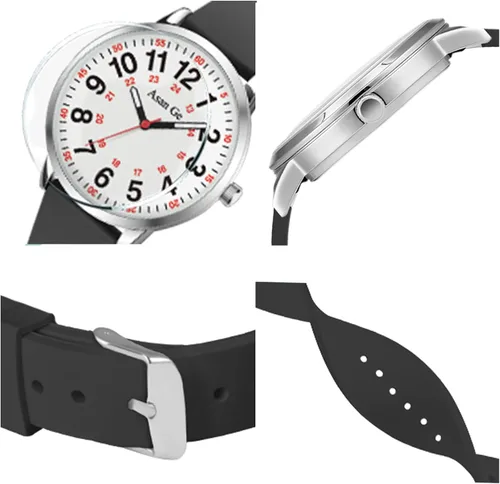 Vista 2 de Asan Ge Watches for Women, Fashion 3ATM Waterproof Minimalist Lightweight Easy-to-Read Analog Silicone Watch Suitable for Daily Work, Leisure