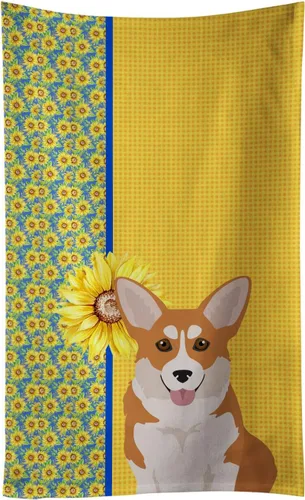 Vista 30 de Caroline's Treasures WDK5313KTWL - Toalla de cocina con diseño de girasoles de verano, color negro y tostado, Airedale Terrier, toalla de mano