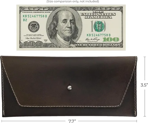 Vista 6 de Hide & Drink, Bolsa larga de utilidad hecha a mano de cuero de grano completo, elegante cartera para llevar y almacenar efectivo, monedas, tarjetas