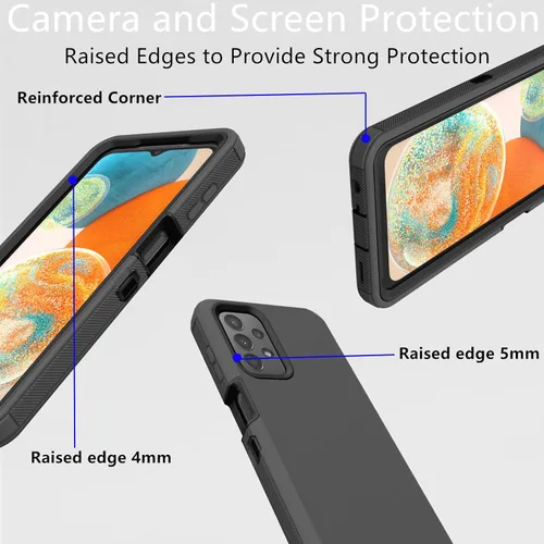 Vista 4 de Funda protectora resistente a prueba de polvo a prueba de golpes, 3 en 1 sin protector de pantalla (no para versión UW) - Negro